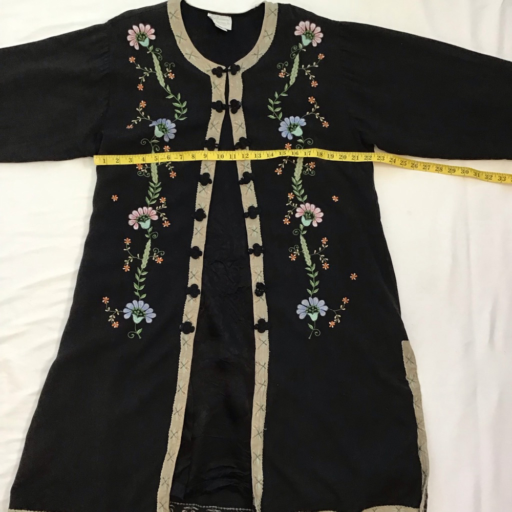 Raiment Fashions, Inc. Women India/Asian Design Black Embroidered Jacket L - Picture 10 of 14